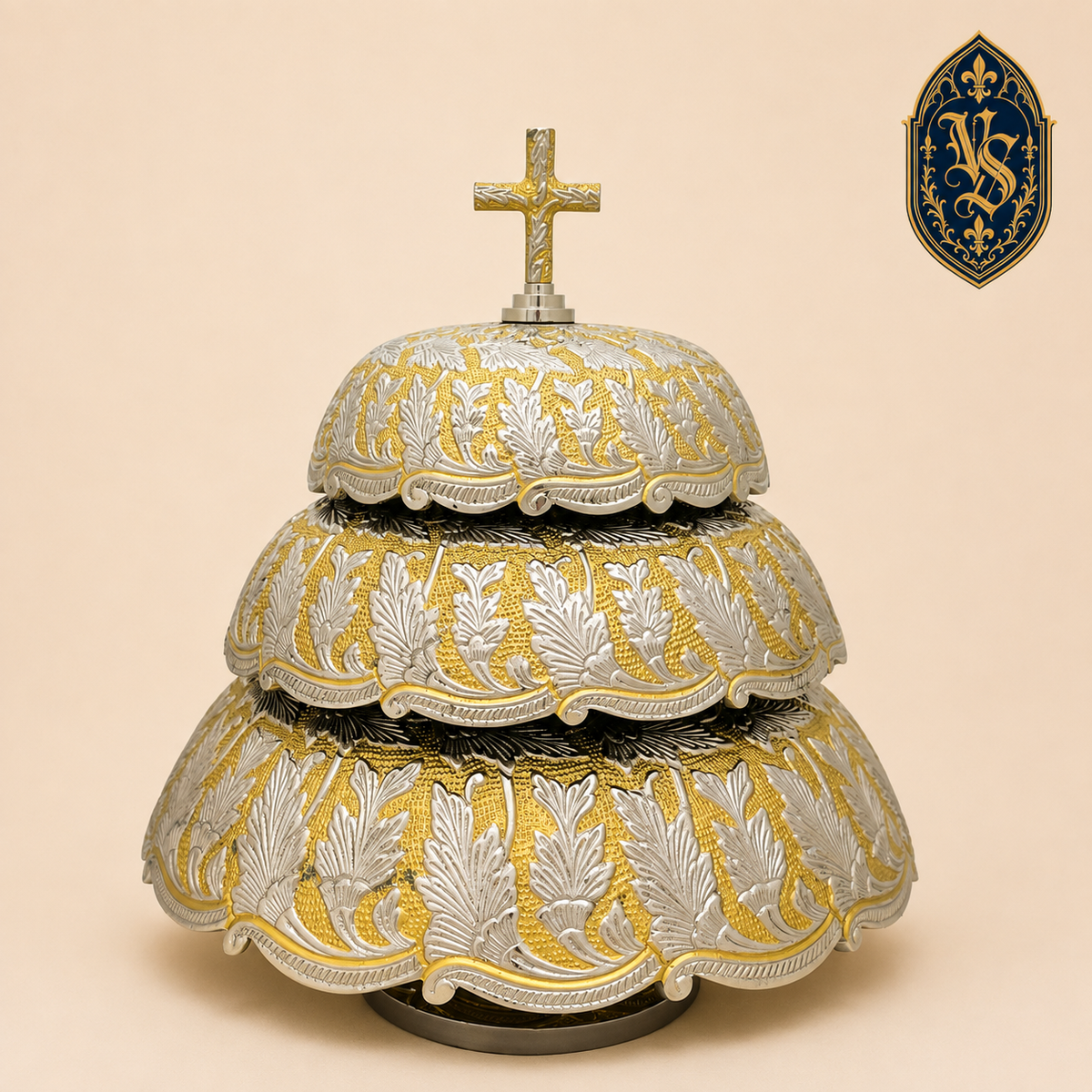 Trzytonowy gong liturgiczny mosiężny, 40 cm – GSCM-002