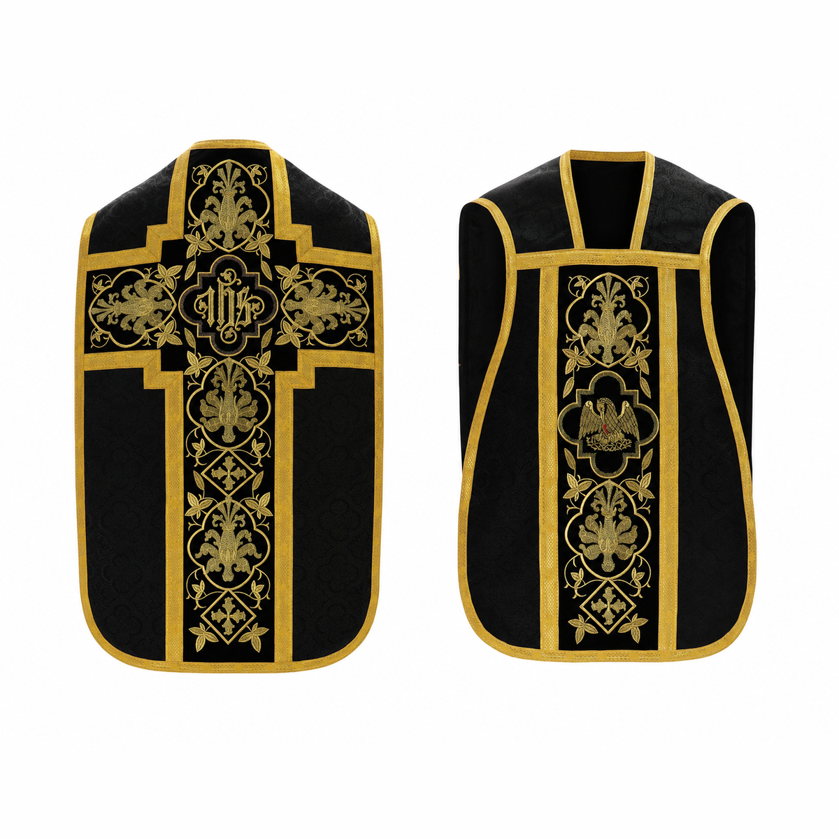 Roman Chasuble with cross Black