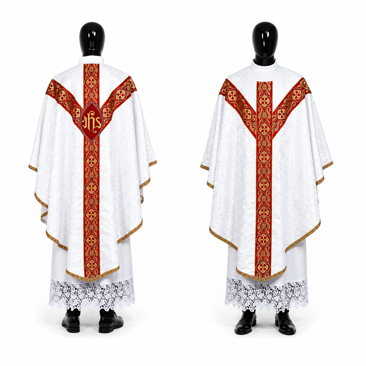 White Semi-Gothic Chasuble