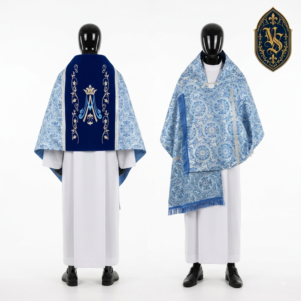 Welon liturgiczny maryjny z haftem – WLKRB-016