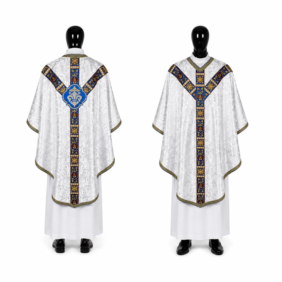 White semi-Gothic chasuble