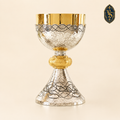 Kielich mszalny bicolor, młotkowany z ręcznie malowanymi ornamentami – KSCM-024