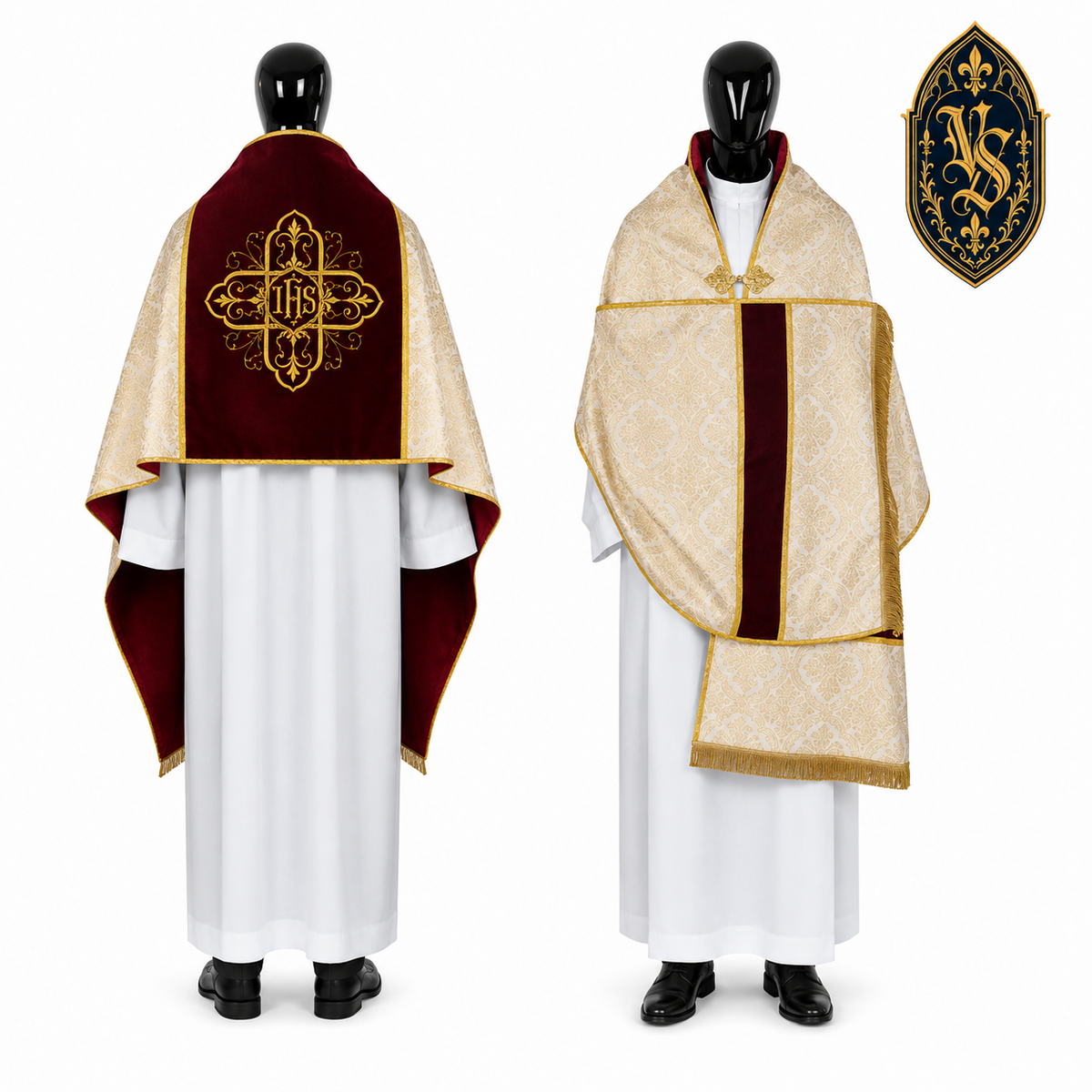 Welon liturgiczny brokatowy IHS – WLKRB-002
