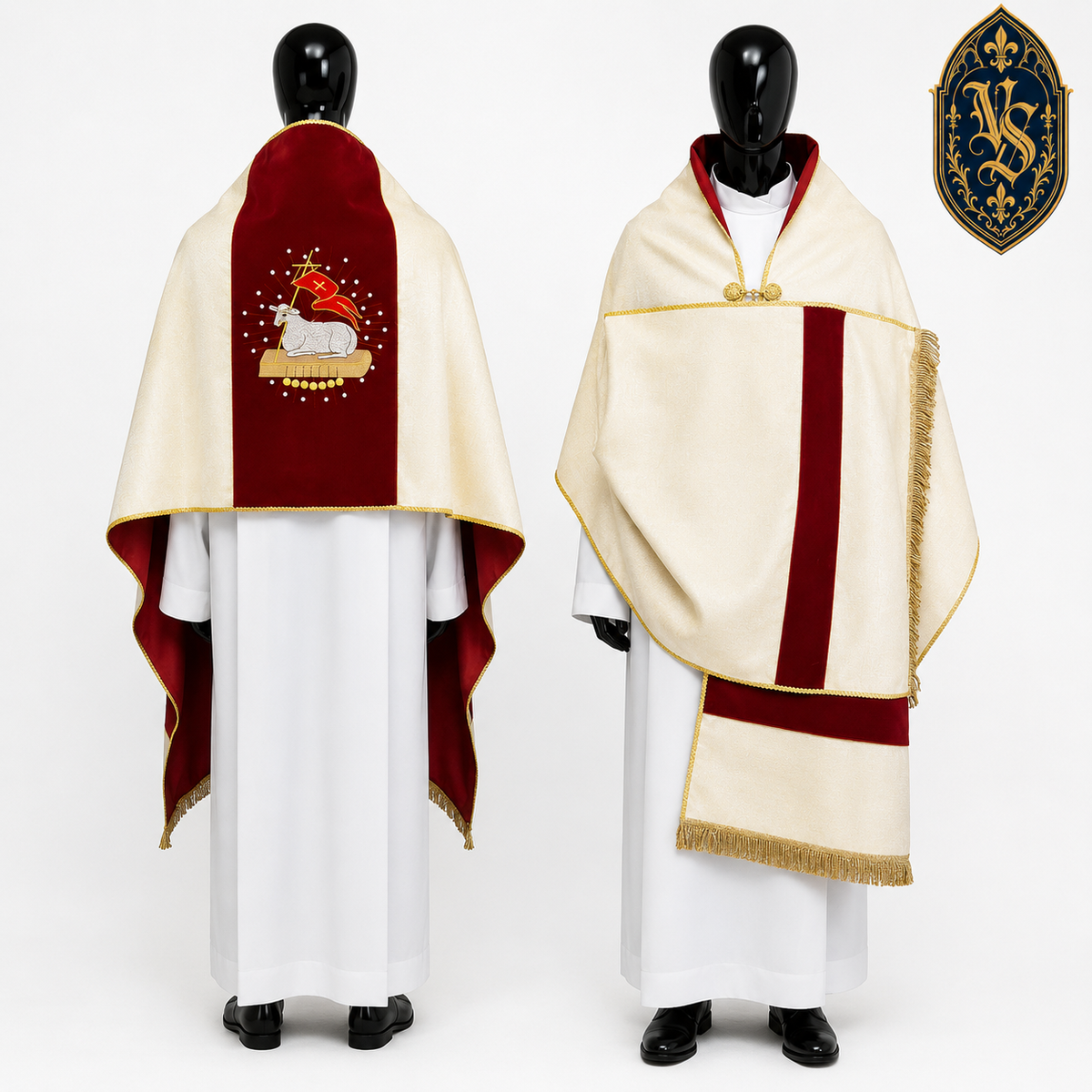 Welon naramienny z haftem Agnus Dei – WLKRB-007