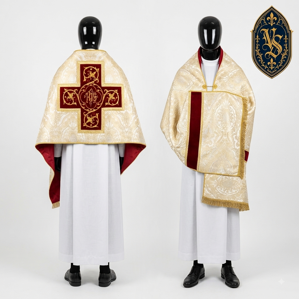 Welon liturgiczny z haftowanym krzyżem IHS – WLKRB-015