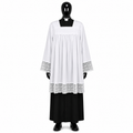 Surplice trimmed with cotton lace KM01-004