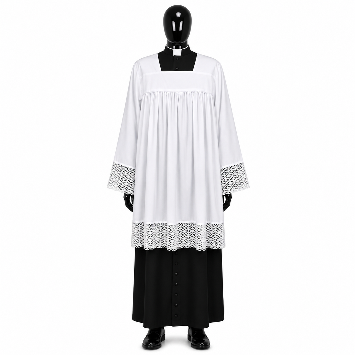 Surplice trimmed with cotton lace KM01-004