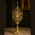 Monstrancja „Civitas Dei” – 81 cm, gotycka, pozłacana, SCM-007