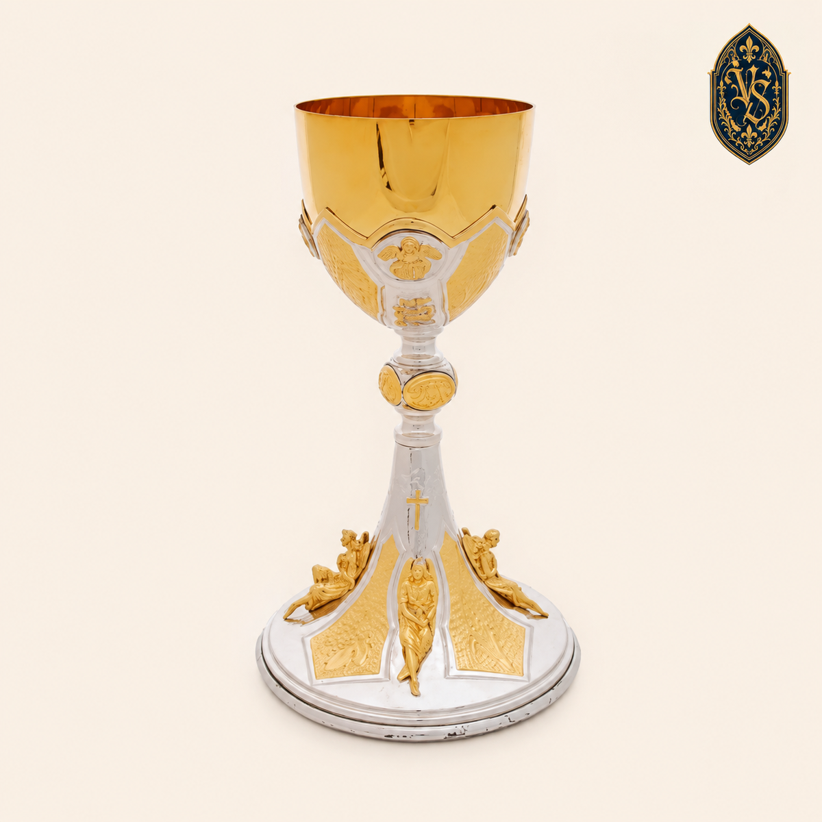 Kielich mszalny bicolor z dekoracją figuralną 23 cm – KSCM-025