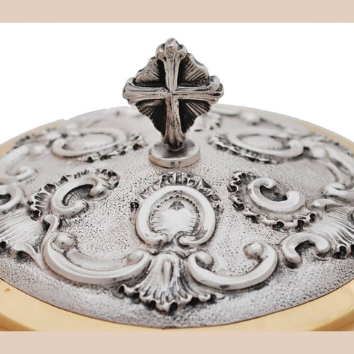 Cyborium liturgiczne bicolor, bogato zdobione 27 cm – CBSCM-005