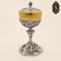 Cyborium liturgiczne bicolor, bogato zdobione 27 cm – CBSCM-005