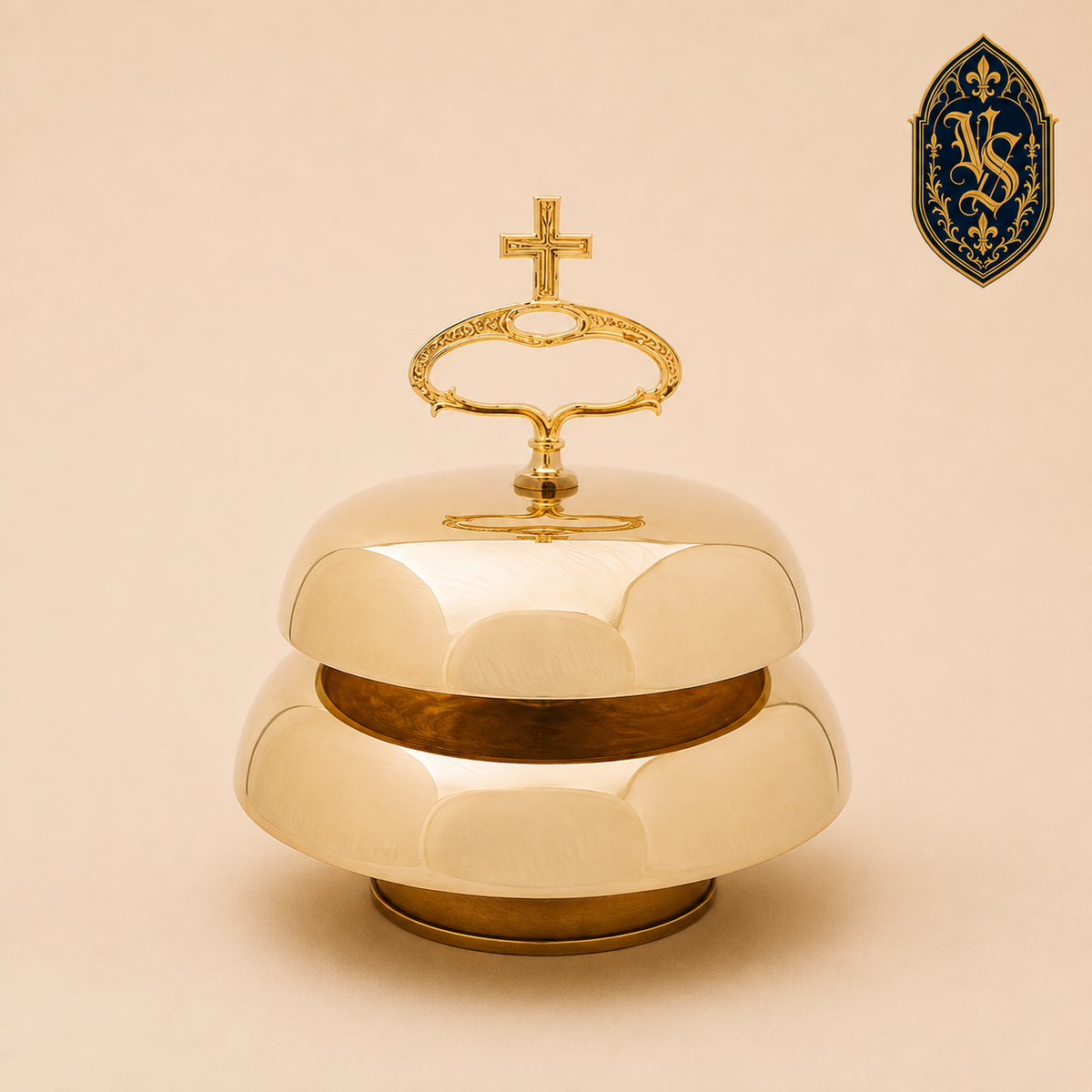 Gong mosiężny podwójny 32/25 cm z młoteczkiem – GSCM-004